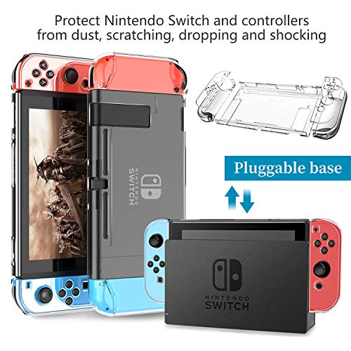 Th-some Kit de Accesorios 14 en 1 para Nintendo Switch, Funda Protectora para Interruptor Nintendo, Cubierta Transparente para Interruptor, Protector de Pantalla, Tapas Empuñadura de Pulgar