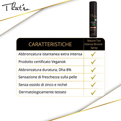 That´So - Nature Tan Intense Bronce Spray Vegano Bronceador, Dha 8%, 75 ml