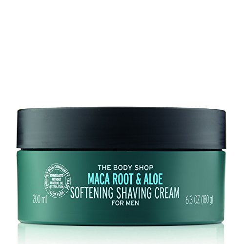 The Body Shop - Crema de afeitar de raíz de maca y aloe para hombre, 200 ml