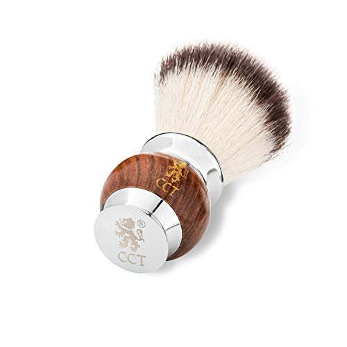 The Cambridge Cut Throat® Brocha Afeitar de Tejón, Madera y Acero Inoxidable de Primera Calidad – Regalo Hombre Ideal para el Aseo Masculino