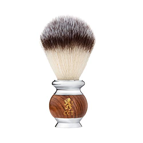 The Cambridge Cut Throat® Brocha Afeitar de Tejón, Madera y Acero Inoxidable de Primera Calidad – Regalo Hombre Ideal para el Aseo Masculino