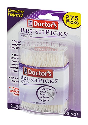 The Doctor's BrushPicks | Palillos dentales interdentales | 275 unidades | Paquete de 4 | Elimina de forma segura los desechos de alimentos