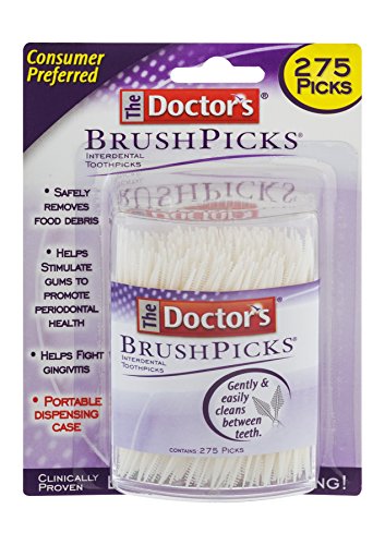 The Doctor's BrushPicks | Palillos dentales interdentales | 275 unidades | Paquete de 4 | Elimina de forma segura los desechos de alimentos