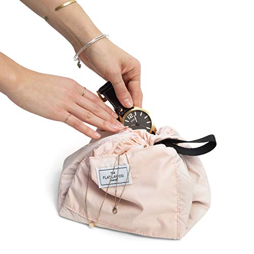 The Flat Lay Co. Neceser de maquillaje | Neceser de viaje plano | Contenido no incluido rosa Rosa rubor 50 cm