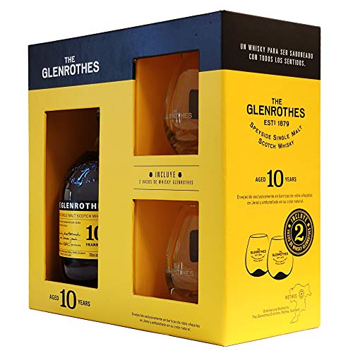 The Glenrothes 10 Años Single Malt Whisky Escocés, 43% + Estuche 2 Vasos - 700 ml