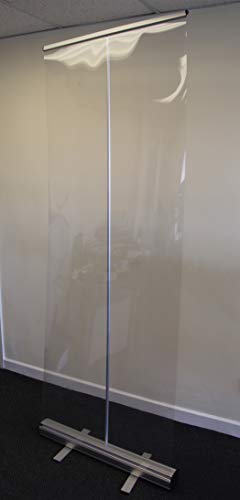 The Lean Warehouse - Divisor de plástico emergente, 800 mm x 2000 mm, PVC transparente/transparente, pantalla de distanciamiento social, protector de estornudos
