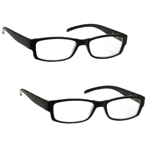 The Reading Glasses Company Gafas De Lectura Negro Ligero Cómodo Lectores Valor Pack 2 Estilo Diseñador Hombres Mujeres Uvr2Pk032 +1,50 2 Unidades 70 g