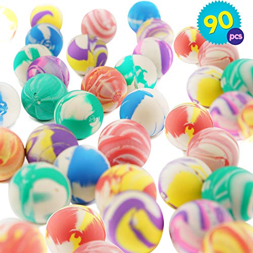THE TWIDDLERS 90 Bolas Rebotadoras Mini Goma - 25mm Pelotas Saltarinas Party Favour para Bolsas de Fiesta Rellenos Piñata, Premios Cumpleaños Regalos de Fiesta, niños