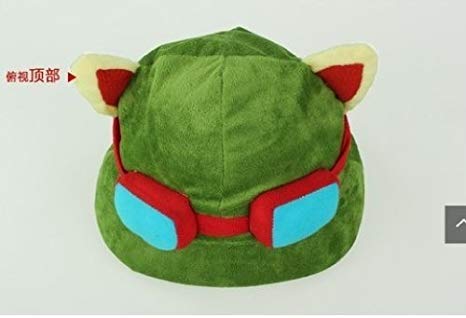 thematys Teemo Gorra League of Legends LOL Carnaval y Cosplay - Disfraz de Adulto y Niños - Unisex Talla única