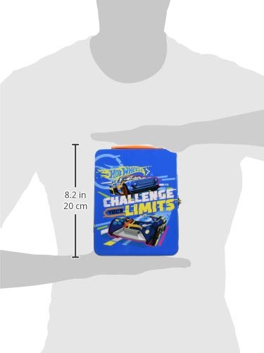 Theo Klein 2883 Maletín de Hot Wheels, De metal de alta calidad, Con compartimentos para hasta 18 coches, a partir de 3 años, 21 cm x 15,5 cm x 8,5 cm