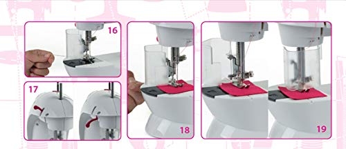 Theo Klein 7901 Máquina de coser para niños Fashion Passion, Con pedal para el pie, 2 velocidades y accesorios, Funciona a pilas y de forma manual, a partir de 8 años , 19,5 cm x 12,5 cm x 20 cm