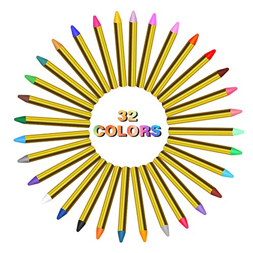 ThinkMax Pintura Cara Niños, 32 Colori Pittura Facciale, Crayons de Pintura para Halloween, Fiestas