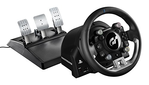 Thrustmaster T-GT - Volante de carreras para PS4 / PC con licencia oficial Gran Turismo Sport - 3 Pedales - Force Feedback