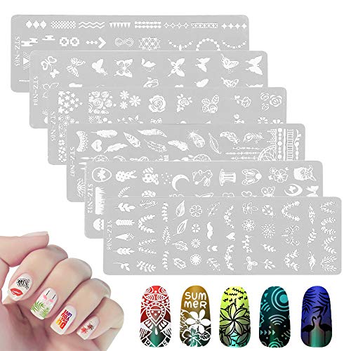 Thuesday April 12 Piezas Placas Uñas Diy Del Clavo Del Arte Imagen Del Sello Placas Estampación Manicura Plantilla