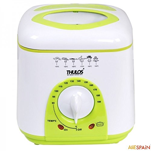 Thulos Nueva freidora eléctrica con Capacidad de 1 litro de Aceite, termostato y 950W TH-FR10.