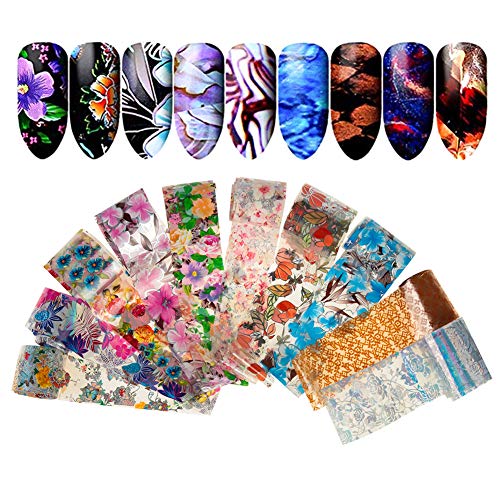 Thursday April 40 - Colores Adhesivos Holográficos de Arte de Uñas Consejos Wraps Transferencia de Papel Adhesivo Brillos Acrílico Decoración de Bricolaje