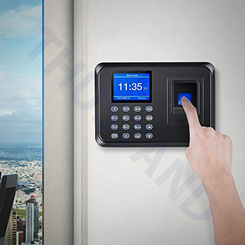 Thustand 2.4" TFT USB Máquina de Asistencia Biométrica de Huella Dactilar con 8G Memoria Flash, Registrador de Cheques del Empleado, LCD Pantalla, Sistema Española