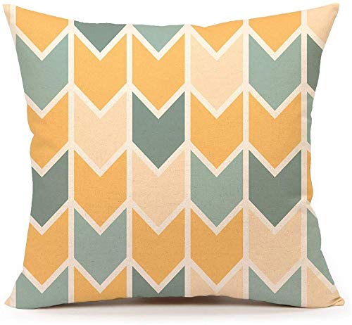 TIDWIACE® Verde y Amarillo Funda de Cojine Funda de Almohada del Hogar Algodón Lino Decorativa Sofá Throw Cojín Decoración Almohada Caso de la Cubierta para Sala de Estar sofás 45x45cm,Juego 4