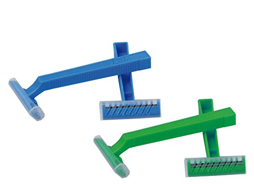 TIGA Med - Cuchillas de afeitar (desechables, 100 unidades), color azul