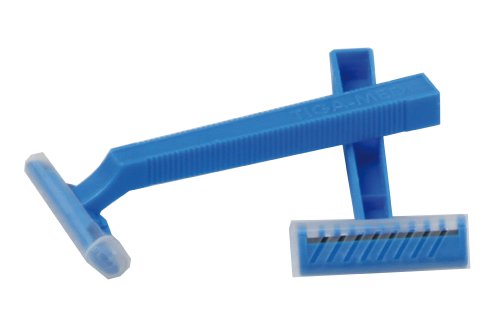 TIGA Med - Cuchillas de afeitar (desechables, 100 unidades), color azul