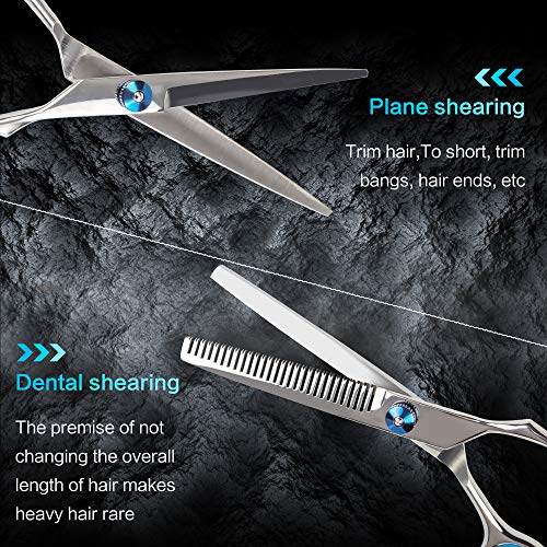 Tijeras Peluqueria Profesional, 10 piezas tijeras de adelgazamiento kit, tijeras de corte de cabello afiladas de primera calidad, Juego de tijeras para el cabello para peluquería salón home