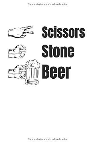 Tijeras piedra de cerveza Cuaderno: el consumo de alcohol Cuaderno en Blanco A5 Bloc de notas bebedores de cerveza Journal Cuaderno de bocetos Regalo equipo del partido Folleto con páginas blancas