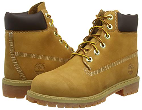 Timberland 6-Inch Premium WP, Botas Clasicas Unisex Niños, Amarillo (Wheat Nubuck), 39 EU