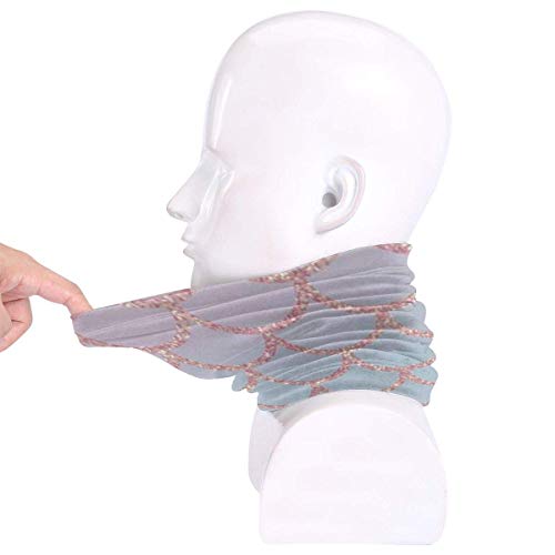 Timdle Neck Gaiter,Mermaid Fish Scale Pink Windproof Face Bandana Magic Scarf Headwear Headwear For Men & Women