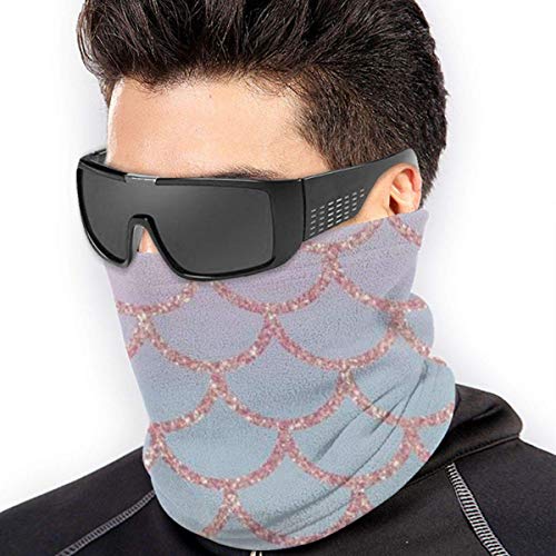Timdle Neck Gaiter,Mermaid Fish Scale Pink Windproof Face Bandana Magic Scarf Headwear Headwear For Men & Women