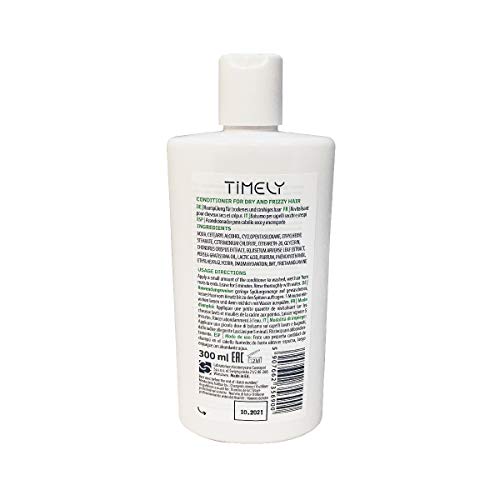 Timely - Acondicionador hidratante y nutritivo para cabellos secos y encrespados, 300 ml