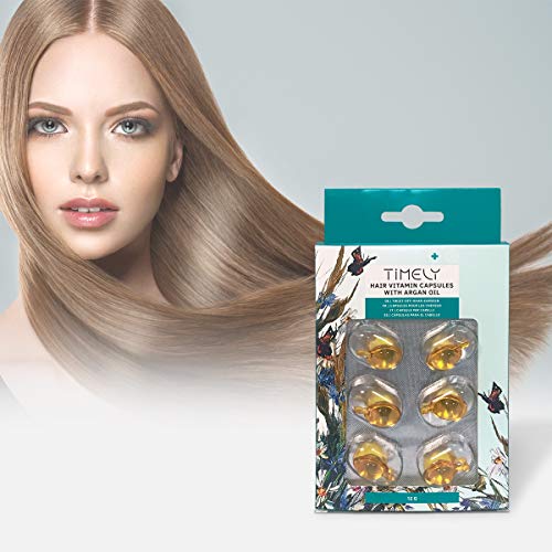 Timely - Ampollas de vitaminas con aceite de argán para cabellos secos y quebradizos (6 x 2 ml)