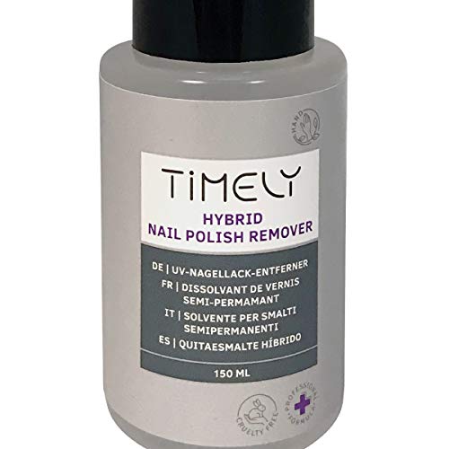 Timely - Quitaesmalte para esmaltes de uñas híbridos con aroma a mango, 150 ml