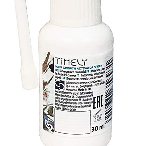Timely - Spray activador del crecimiento capilar para prevenir la caída del cabello y acelerar su crecimiento, 30 ml