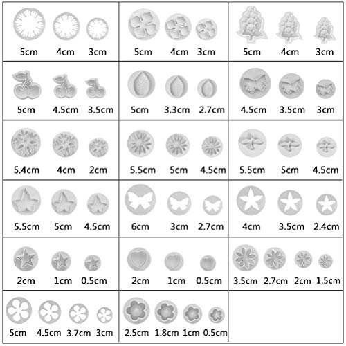 TIMESETL 108Pcs Herramientas de decoración de Pasteles Conjunto de moldes de Caracteres alfanuméricos de Flor de Rosa para Fondant, azúcar de Almendra, Galletas de almíbar, Chocolate