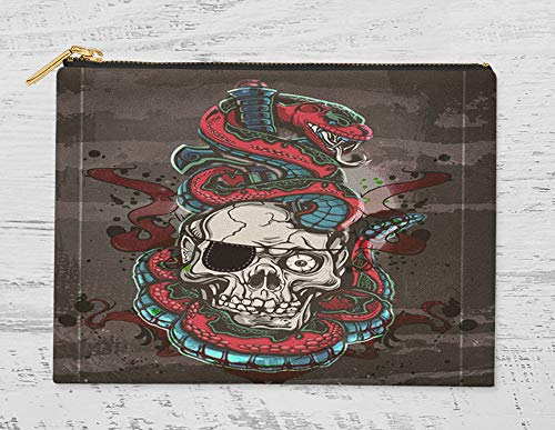 Timingila Marron Oscuro Víspera de Todos los Santos Paquete de 3 Impresos Maquillaje cosmético Bolsa Moneda Monedero artículos de Aseo Organizador Paquete de