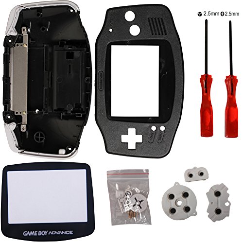 Timorn Reemplazo Completo de Piezas de Shell Pack para Game Boy Advance (Negro)