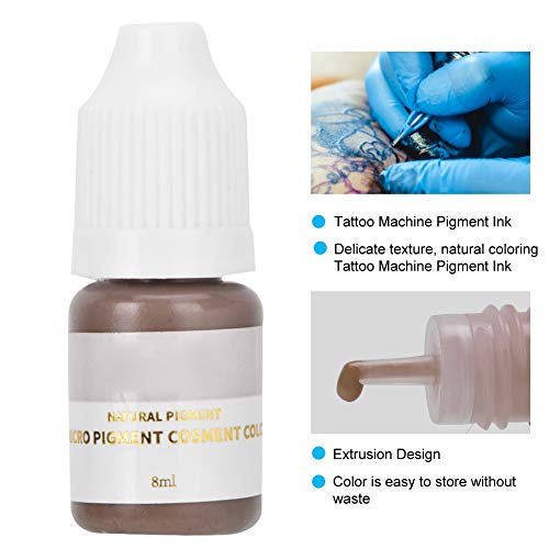 Tinta de pigmento microblading de 8 ml, maquillaje permanente de cejas semipermanente, color de línea de ojo de tinta de pigmento de tatuaje