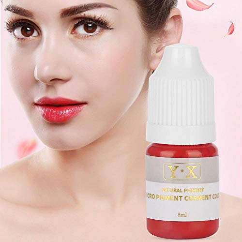 Tinta del tatuaje para el pigmento de Microblading de la ceja, Tinta del tatuaje Maquillaje semipermanente Labios de la ceja Línea de ojos 5 colores (Labios rojos))