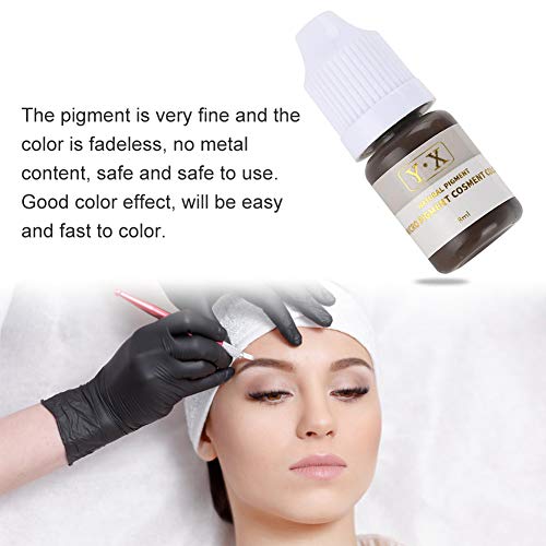 Tinta para tatuajes para cejas Pigment Ink Semi-Permanent Makeup Eyebrow Lips Eye Line Color pigmento del tatuaje kit maquillaje de moda cosméticos herramientas(marron)