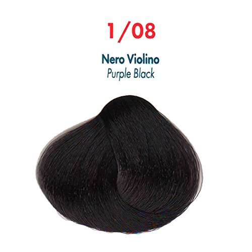 Tinte de Pelo Profesional Negro Violín New Color con Amoníaco 1/08 Permanente 100ml Made in Italy