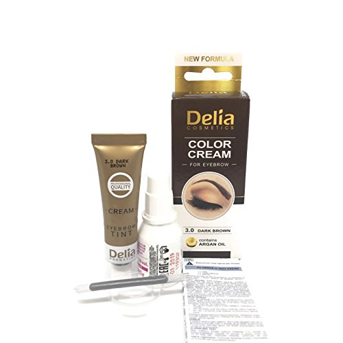 Tinte profesionales para cejas y pestañas profesionales, 15ml KIT Delia Negro/Marrón/Marrón Oscuro (Marrón Oscuro)