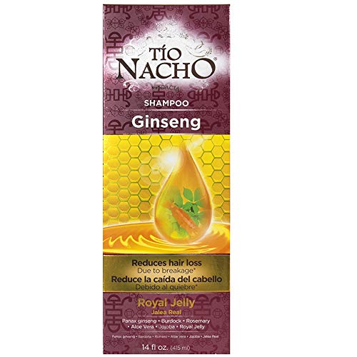 Tío Nacho Ginseng Jalea real Champú, 415 ml (14 onzas líquidas): reduce la pérdida de cabello; con Panax ginseng, bardana, romero, aloe vera, jojoba y jalea real [Ginseng Royal Jelly Shampoo]