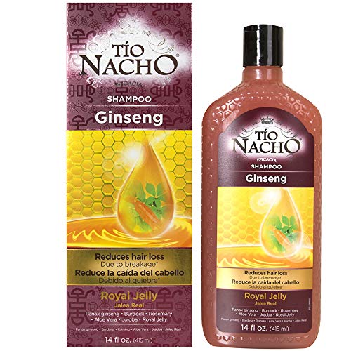 Tío Nacho Ginseng Jalea real Champú, 415 ml (14 onzas líquidas): reduce la pérdida de cabello; con Panax ginseng, bardana, romero, aloe vera, jojoba y jalea real [Ginseng Royal Jelly Shampoo]