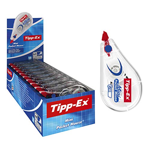 Tipp-Ex Mini Pocket Mouse Cinta Correctora – 6 m x 5 mm, Caja de 10 unidades