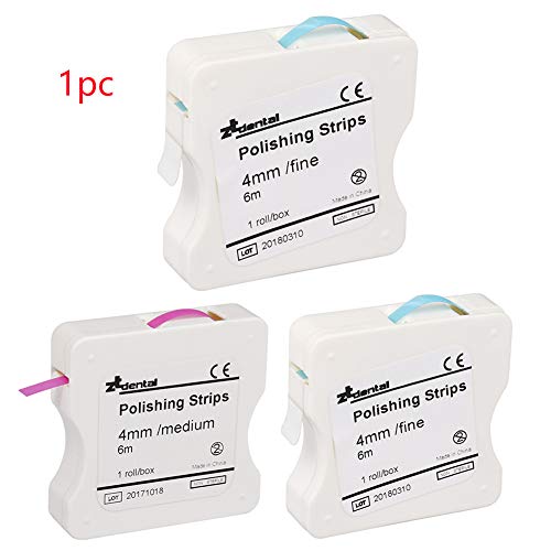 Tira de pulido 1 Rollo/Caja Herramienta dental 4 mm Diente abrasivo Cuidado oral Resina Interdental Pulido de superficies portátil(Azul)