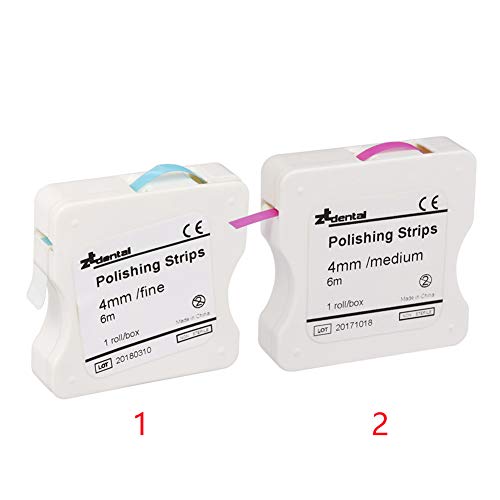 Tira de pulido 1 Rollo/Caja Herramienta dental 4 mm Diente abrasivo Cuidado oral Resina Interdental Pulido de superficies portátil(Azul)