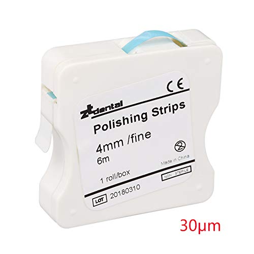 Tira de pulido 1 Rollo/Caja Herramienta dental 4 mm Diente abrasivo Cuidado oral Resina Interdental Pulido de superficies portátil(Azul)
