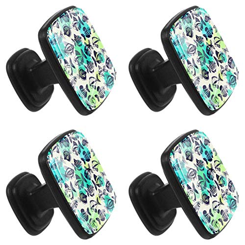 Tiradores de cajones Mango de vida marina Patrón de animales de pescado Oficina en el hogar Cocina Armario Armario Herrajes de vidrio Puertas de gabinetes para puertas de cajones