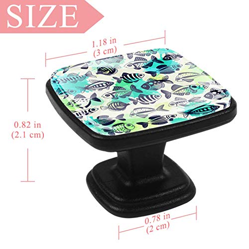 Tiradores de cajones Mango de vida marina Patrón de animales de pescado Oficina en el hogar Cocina Armario Armario Herrajes de vidrio Puertas de gabinetes para puertas de cajones