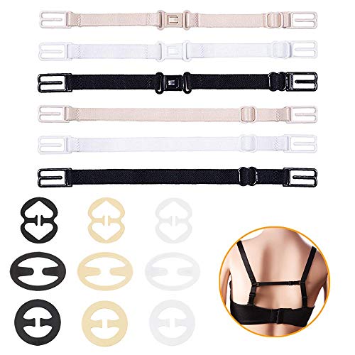 Tirantes de Sujetador Antideslizante Correa Ajustable para la ropa interior de mujer, sujetador cruzado Volver Clips 15 piezas